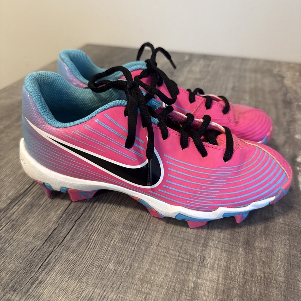 Nike Kids Hyper Diamond 3 Keystone Softball Cleats Pink/Black/Sky Blue Size 3Y